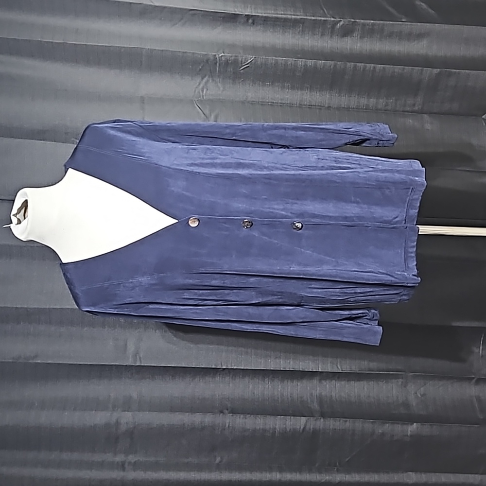 Navy blue button up flowy blouse